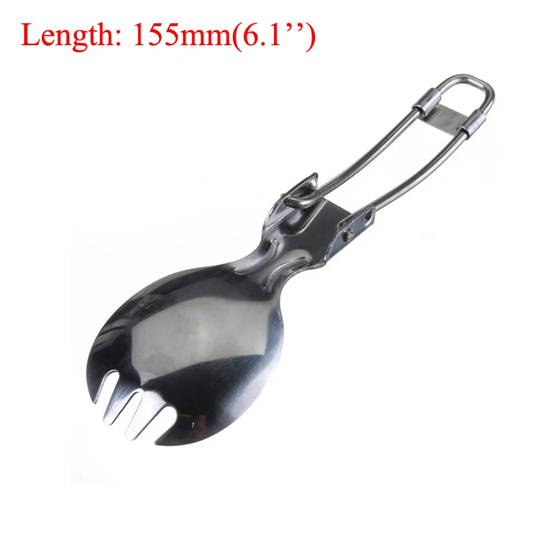 Folding Spork Столовые приборы посуда мульти рюкзак для инструментов Кемпинг посуда для Пикника Из Нержавеющей Стали Портативная длинная посуда Спортивная вилка ложка - Цвет: Folding Spork