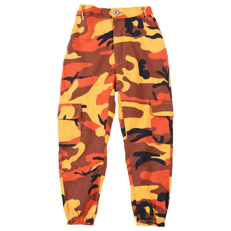 Girls Pants Wine Kid Hip Hop Clothing Camouflage Jogger Pants for Girls Jazz Dance wear Costume Ballroom Dancing Clothes Stage Outfits Suit