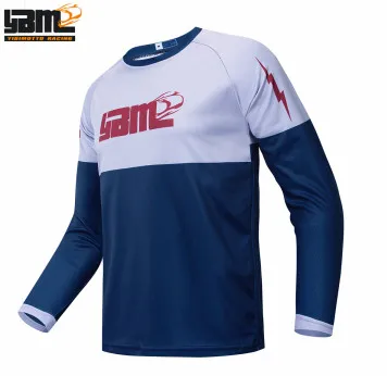 Майо Ciclismo Camisa синий белый эндуро горные команды лиса Велоспорт для мужчин