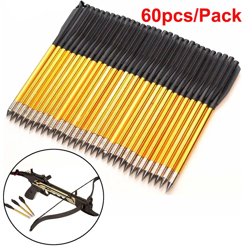 60pcs/Pack Shooting Archery Arrows Hunting Broadheads Flecha Arrows For 50 lb/80 lb Crossbow Pistol Outdoor Accurate Bolt Arrow