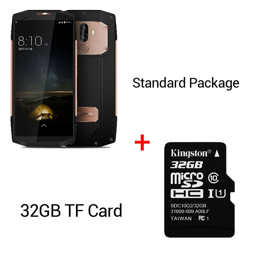 Gold N 32GB Card Смартфон Blackview BV9000 Pro, 5,7 дюймов, 18:9, полный экран, 6 ГБ ОЗУ, 128 Гб ПЗУ, MT6757CD Helio P25, четыре ядра, 4180 мАч, IP68, водонепроницаемый, NFC - Цвет: Gold N 32GB Card