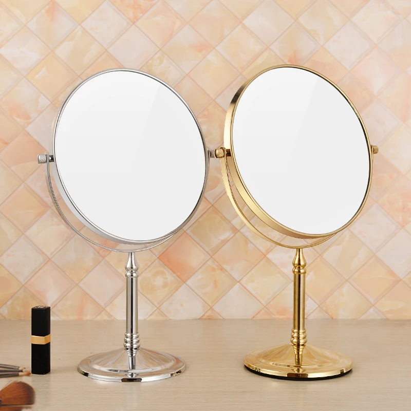 Espelho de Mesa Vaidade Europeu Portátil Espelho Cosmético Princesa Lupa Dupla Face Pequeno 9 Espelhos para maquiagem