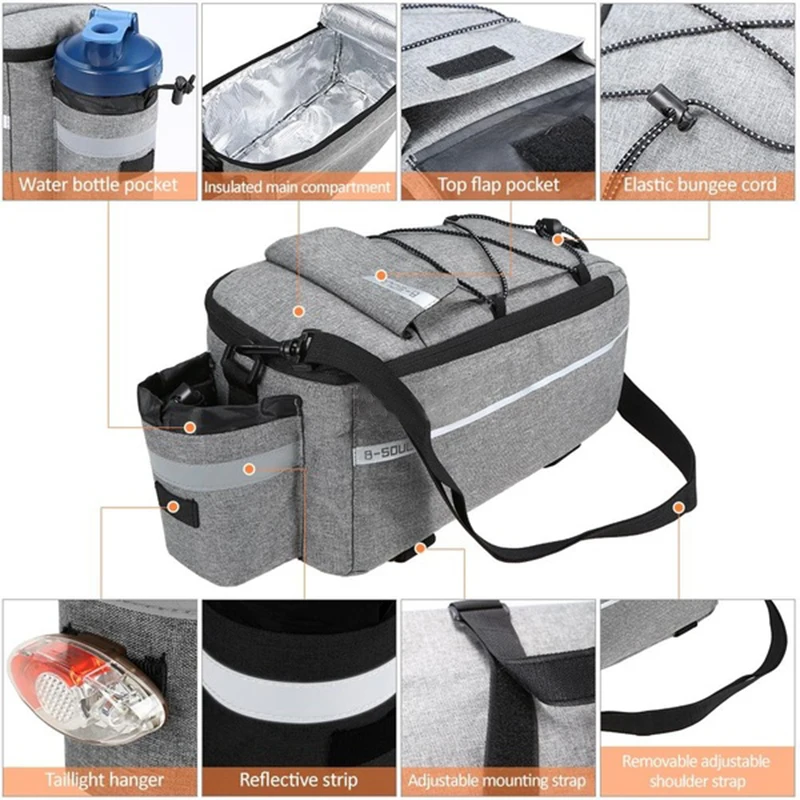 10L Waterproof MTB Bicycle Carrier Bag Rear Rack Bike Trunk Bag Luggage Pannier Back Seat Bycicle Folding Shelf Bag