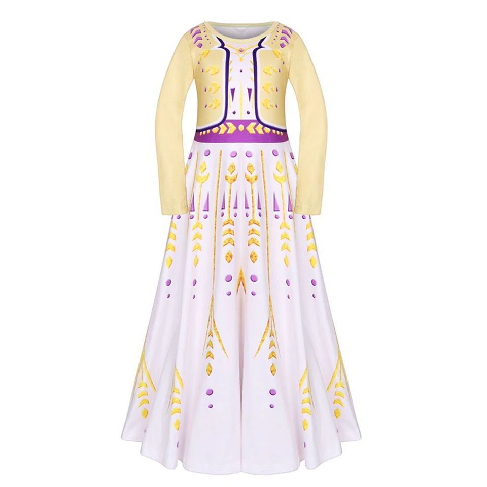 Платье принцессы Эльзы 2 и Анны фиолетовое, розовое платье Эльзы, костюм Снежной Королевы на день рождения детское рождественское нарядное платье Эльзы