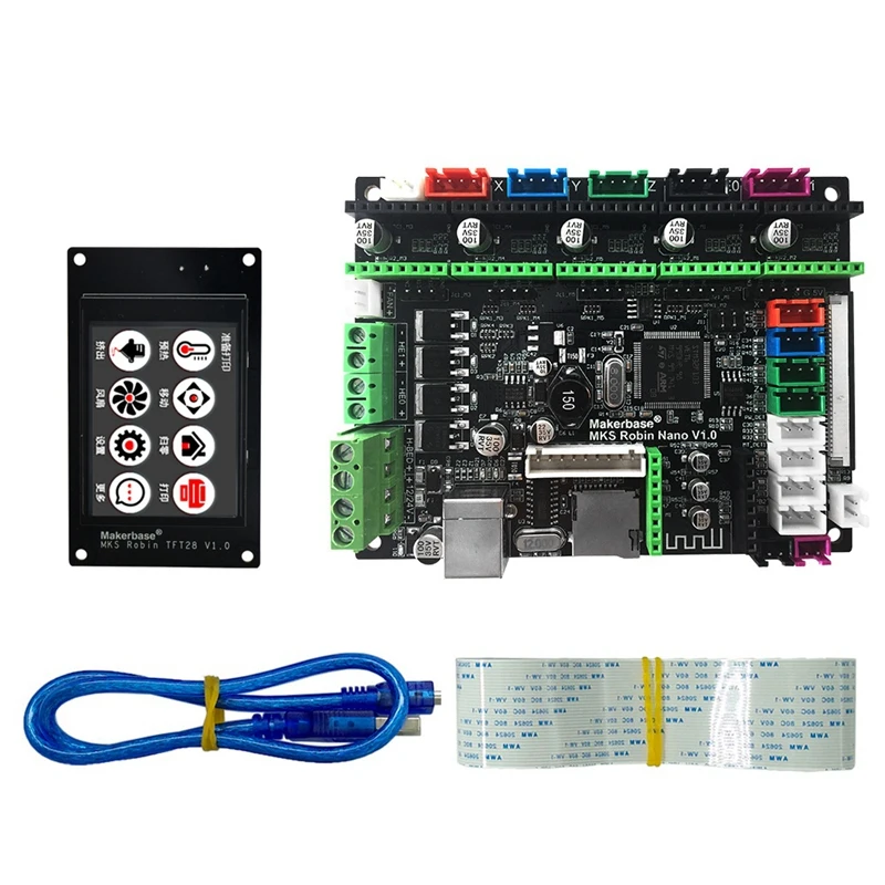 

Makerbase Upgraded MKS Robin Nano V1.0 ARM Control Board with TFT28 2.8Inch Press Display STM32 Intergrated MKS Robin 3D Printer
