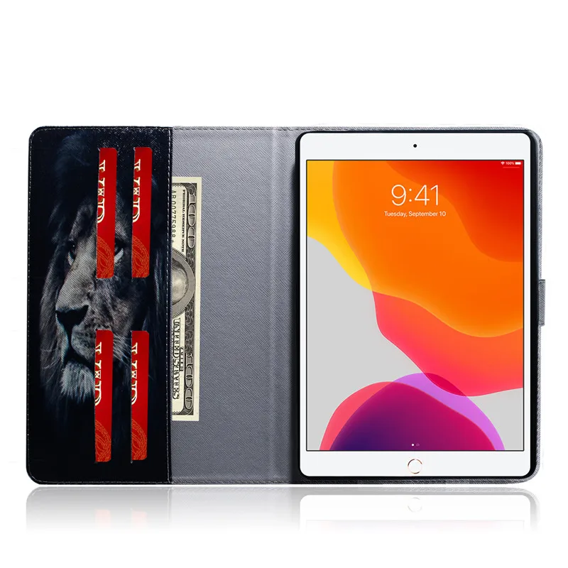 Цвет рисунок тигра льва панды планшетный чехол для iPad 10,2 чехол Fundas для iPad 10,2 7th поколения