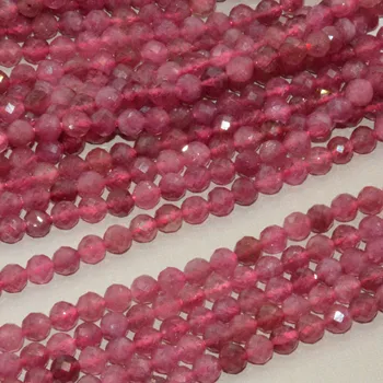 

Natural Good Quality Pink Tourmaline Faceted Round Beads 3.9mm