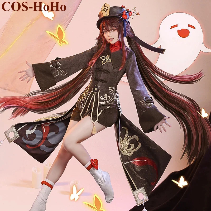 

COS-HoHo Anime Genshin Impact Hutao Game Suit Hu Tao Lovely Uniform Cosplay Costume Halloween Party Role Play Outfit Women