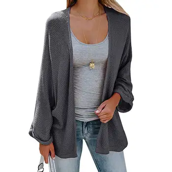 

Women Fashion Casual Solid Long Sleeve Winter/Spring/Autumn Knit Cardigan V Neck Regular Sweater Coat