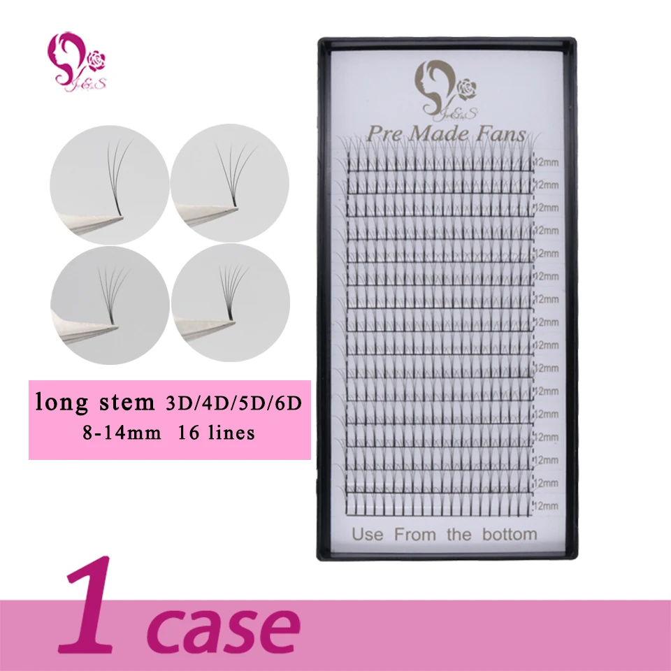 J&S 16 lines false eyelashes extension makeup maquiagem mink lashes 3D 4D 5D 6D faux cils natural pre made fans