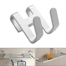 Space Aluminum Shower Glass Door Hook Free Hole Towel Rack Hanger Key Organizer