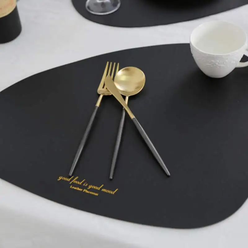 Nordic style Tableware Pad PU Leather Table Mat Heat Insulation Non Slip Simple Placemats Restaurant Supplies|Mats & Pads| - AliExpress