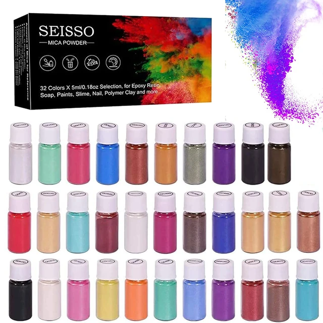 Wholesale Wholesale 20 Colors Mica Powder set multi color lipgloss pigment  powder for lip Soap DIY Handmade Epoxy Resin Paint Slime Suppliers -Yayang