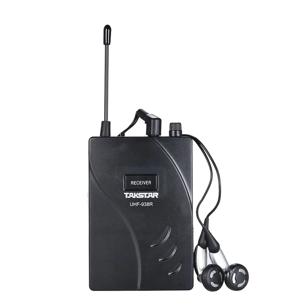 Receiver TAKSTAR UHF-938 Модернизированная версия беспроводной акустический гид передатчик+ приемник 50 м эффективный с микрофоном наушники - Цвет: Receiver