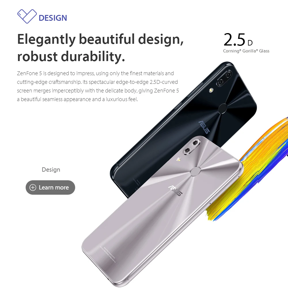 Мобильный телефон ASUS Zenfone 5 ZE620KL 4G с зазубриной 6,2 дюймов 19:9 FHD+ Android 8,0 4 Гб 64 Гб 12 Мп+ 8 Мп NFC 3300 мАч