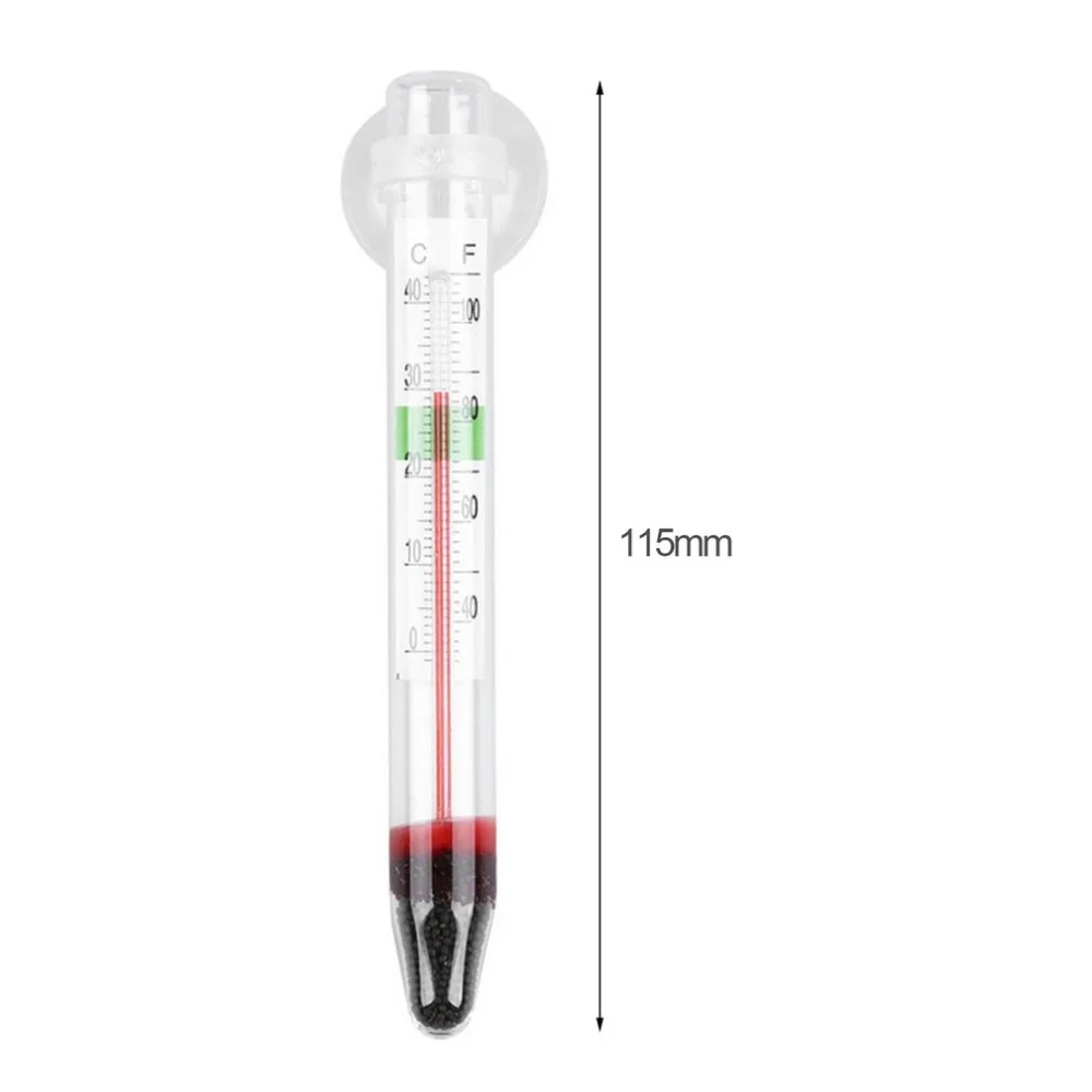 5 Pcs ZY-01 Mini Accurate Glass Meter Aquarium Fish Tank Glass Water Temperature Thermometer with Single Strong Suction Cup