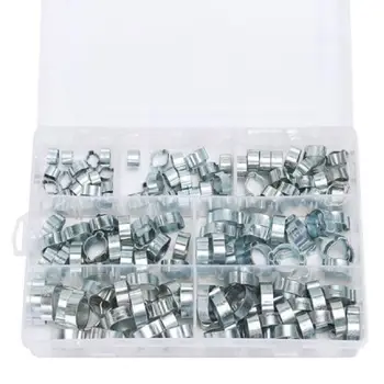 

140Pcs Double Ear O Clips Clamps Steel Zinc Plated Assortment For Hydraulic Hose Fuel