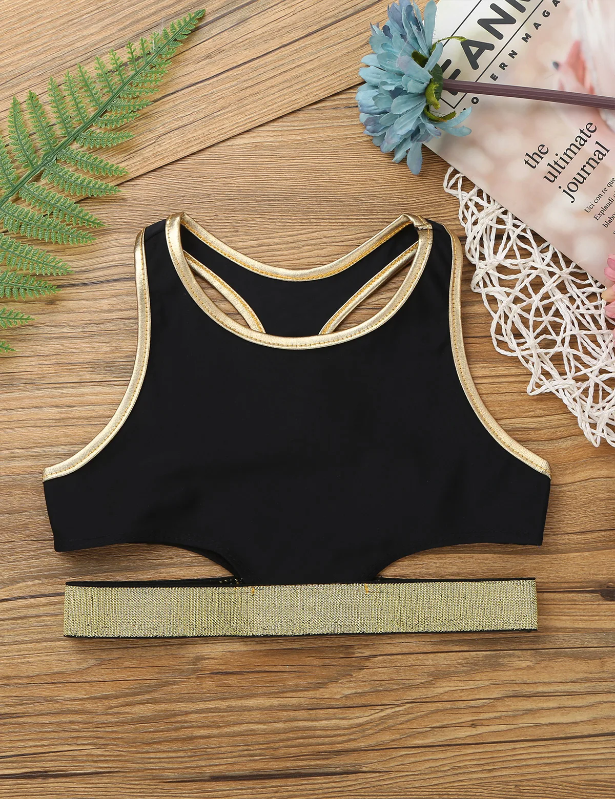 Kids Girls Sleeveless Workout Tanks Tops Ballet Dance Stage Crop Top Fashion Round Neck Stretchy Girls Underwear Tank Tops