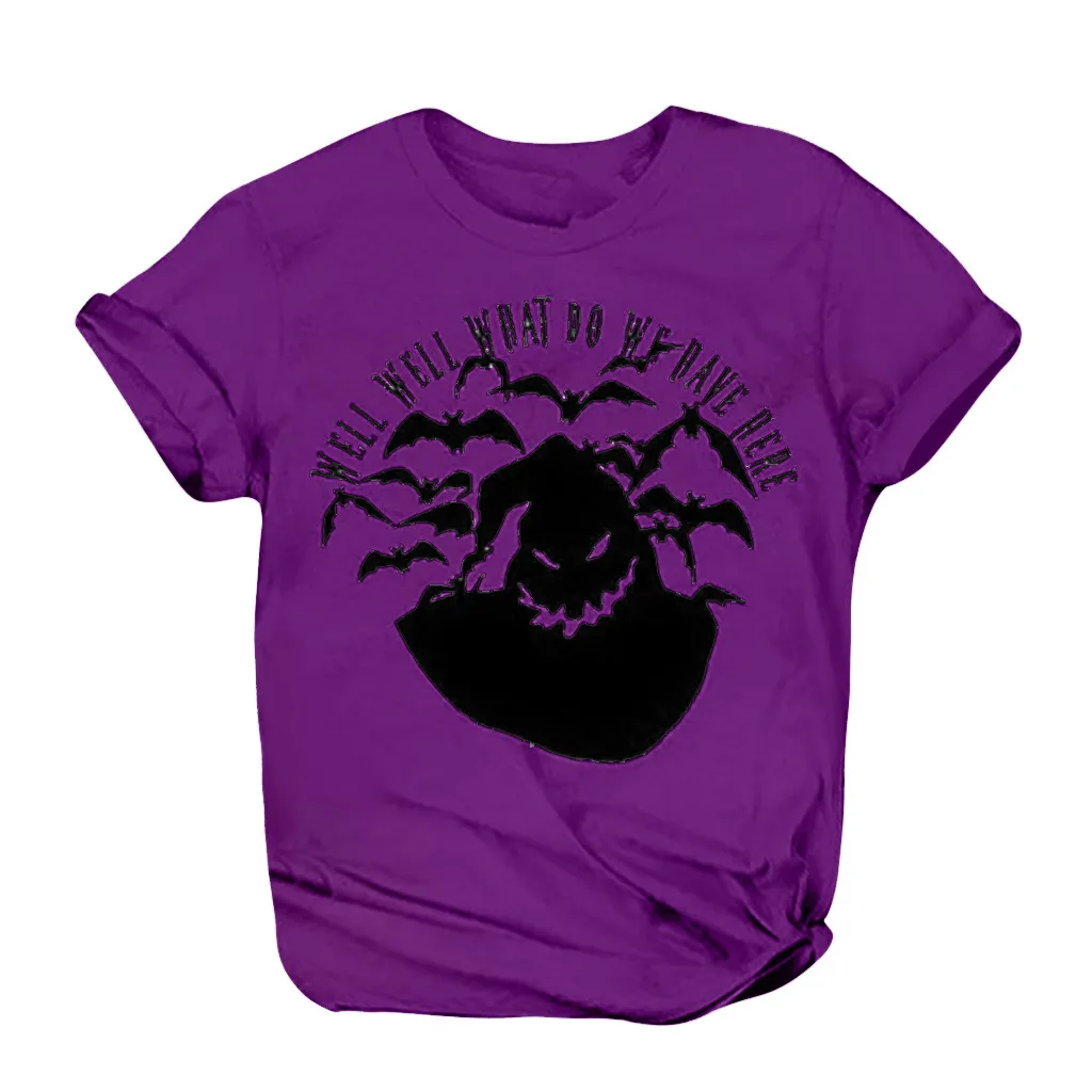 

2019 T Shirt women harajuku Casual Halloween Print Short Sleeves O-Neck Loose Tops camisas mujer vintage t-shirt