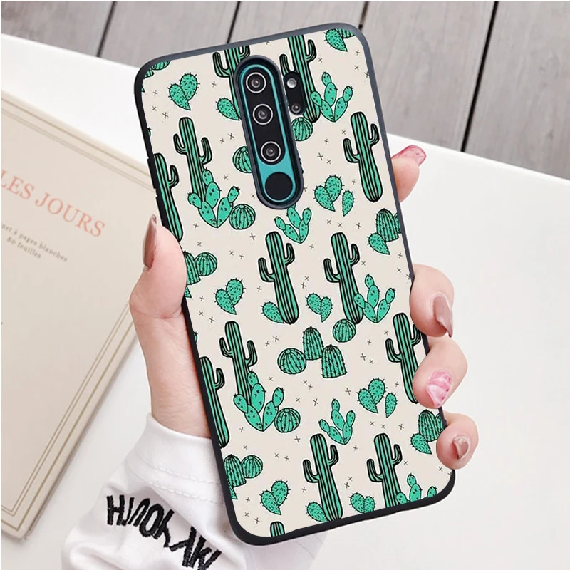 Dễ Thương Vật Có Hoa Xương Rồng Silicone Ốp Lưng Điện Thoại Redmi Note 9 8 7 Pro S 8T 7A Bao xiaomi leather case glass