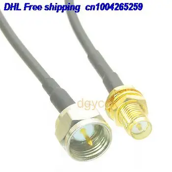 

EMS/ DHL 50pcs F TV male plug to RPSMA female plug bulkhead RG174 Jumper pigtail 6" cable 22j