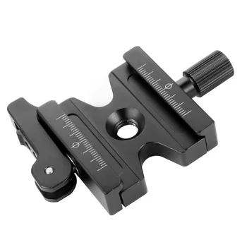 

CNC Aluminum Double Lock 3/8" Quick Release Clamp QR Plate w/ Adjustable Lever Knob for Arca Swiss RRS Wimberley Tripod Ballhead