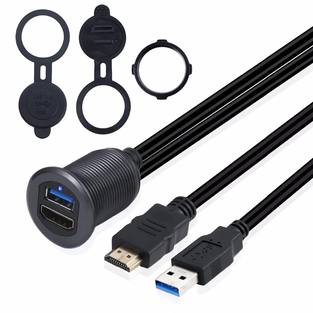 Алюминиевый сплав USB& HDMI заподлицо с светодиодный светильник AUX расширение приборной панели водонепроницаемый автомобильный кабель для скрытого монтажа для автомобиля Ван лодок