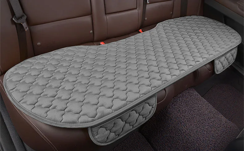 gray rear 1 piece Чехол для автомобильного сиденья универсальный Передний Задний теплый бархат Cutton Подушка Нескользящая моющаяся плюшевая протектор сиденья автомобилей - Название цвета: gray rear 1 piece