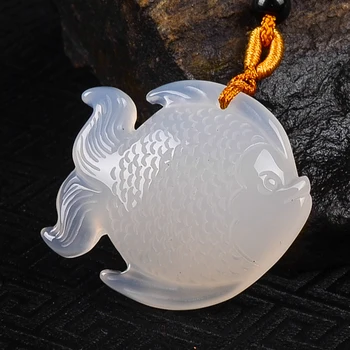 

Natural ice jade small fish pendant couple send people good quality, color beauty