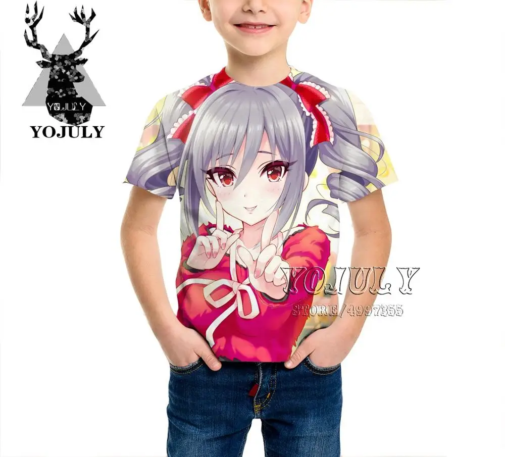 YOJULY/детская одежда Idol Master, Детская футболка с 3d принтом Золушки для девочек и мальчиков Лидер продаж, модные футболки A466 - Цвет: 3