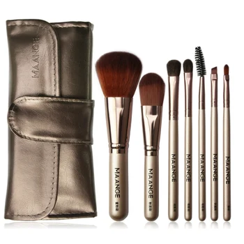 

7Pcs Makeup Brush Kit With PU Bag Loose Powder Foundation/ Eyebrow /Lip/ Blush Brush Set