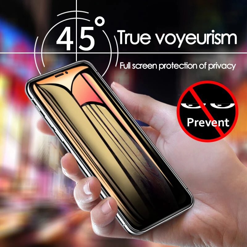 

2PCS Privacy Protection Screen Protector For iphone 11 Pro MAX X XS XR Anti-peeping Protective Tempered Glass Film For iPhone XS