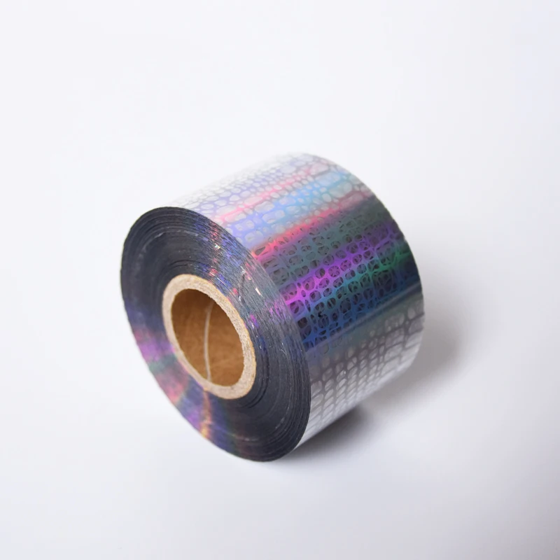 Laser Serpentine Mesh Design Nail Foil 100m Holographic Snake Skin Transfer Foils Sticker Grid Crack Effect Hot Stamping Foil