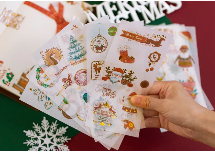 6 шт./упак. Счастливого Рождества серии настенные наклейки для детской DIY дневник в стиле Скрапбукинг фото Ablums