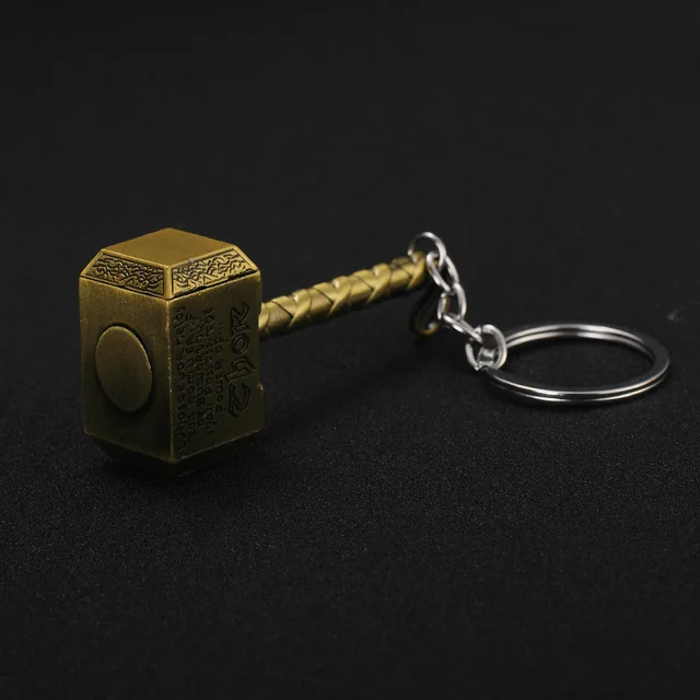 Disney Marvel Legends Avengers Movie Keychain Hammer Of Thor Key Chain Metal Gift Kid Keyring P27/613