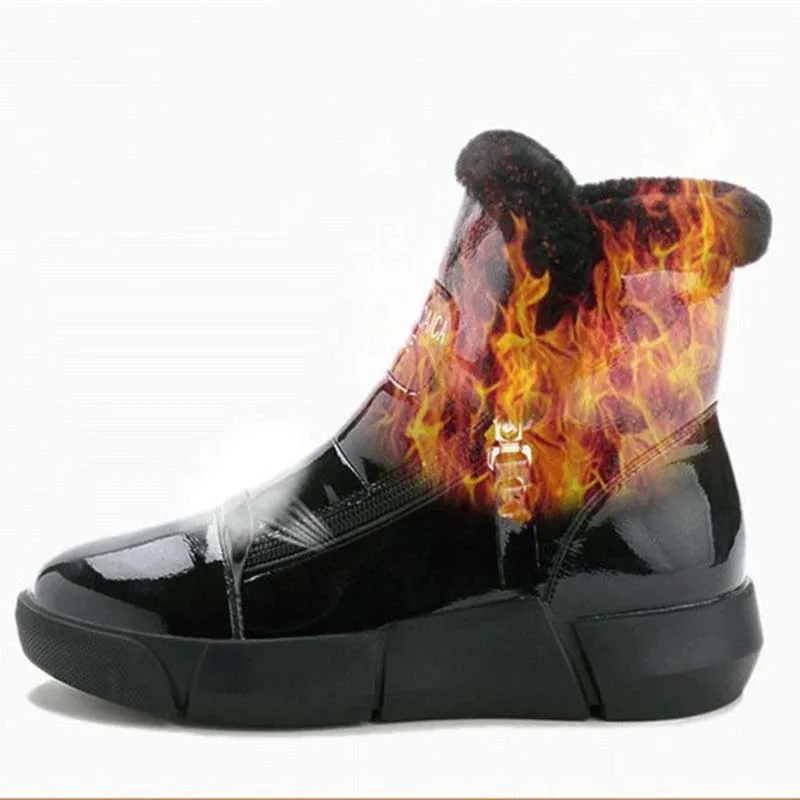 Women's Shoes Winter Women Shoes Warm Fur Plush Lady Casual Shoes Zipper Fashion Sneakers Zapatillas Mujer Platform Snow Boots