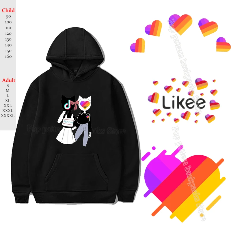 

Hip Hop Russia Style Likee App LIKEE Hoodies Women Hoodie Female Rainbow Sweatshirt Trendy Streetwear Men Boys Girls Kids Coat