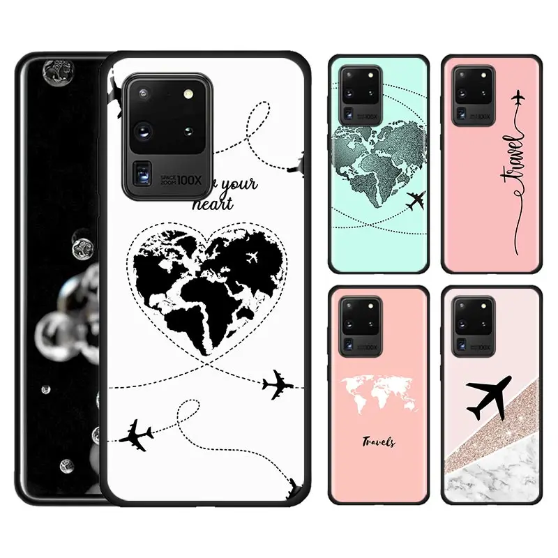 World Map Travel Airplane Silicone Case For Samsung Galaxy S20 Ultra S10e S10 5G S20 Plus S8 S9 Plus S7 Edge Back Cover Couqe World Map Travel Airplane Silicone Case For Samsung Galaxy S20 Ultra S10e S10 5G S20 Plus S8 S9 Plus S7 Edge Back Cover Couqe