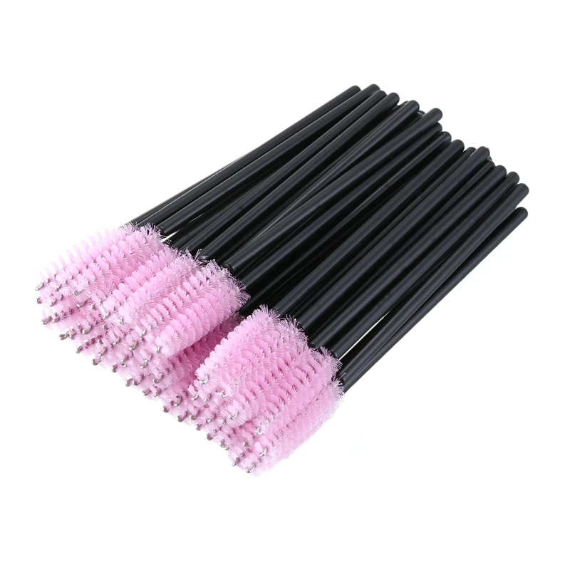 

New 50 pcs Disposable Eyelash Brush Mascara Wand Applicator for Eyelash Extension Pink