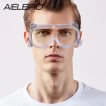 

Protection Glasses Safety Goggles Windproof Dustproof Anti-fog With Adjustable Elastic Headband Anti-Splash Wind-Proof Eyewear