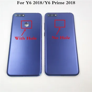 

For Huawei Y6 2018 Y6 Prime 2018 Back Battery Cover Panel Rear Door Housing Case Replacement With Side Button+Camera Lenses