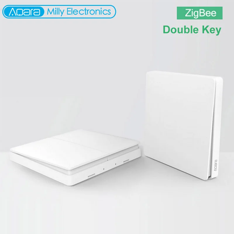 

Aqara Smart Light Wall Wireless Switch Double Key ZiGBee 2.4GHz Three Way Switch Intelligence App Control for Smart Home
