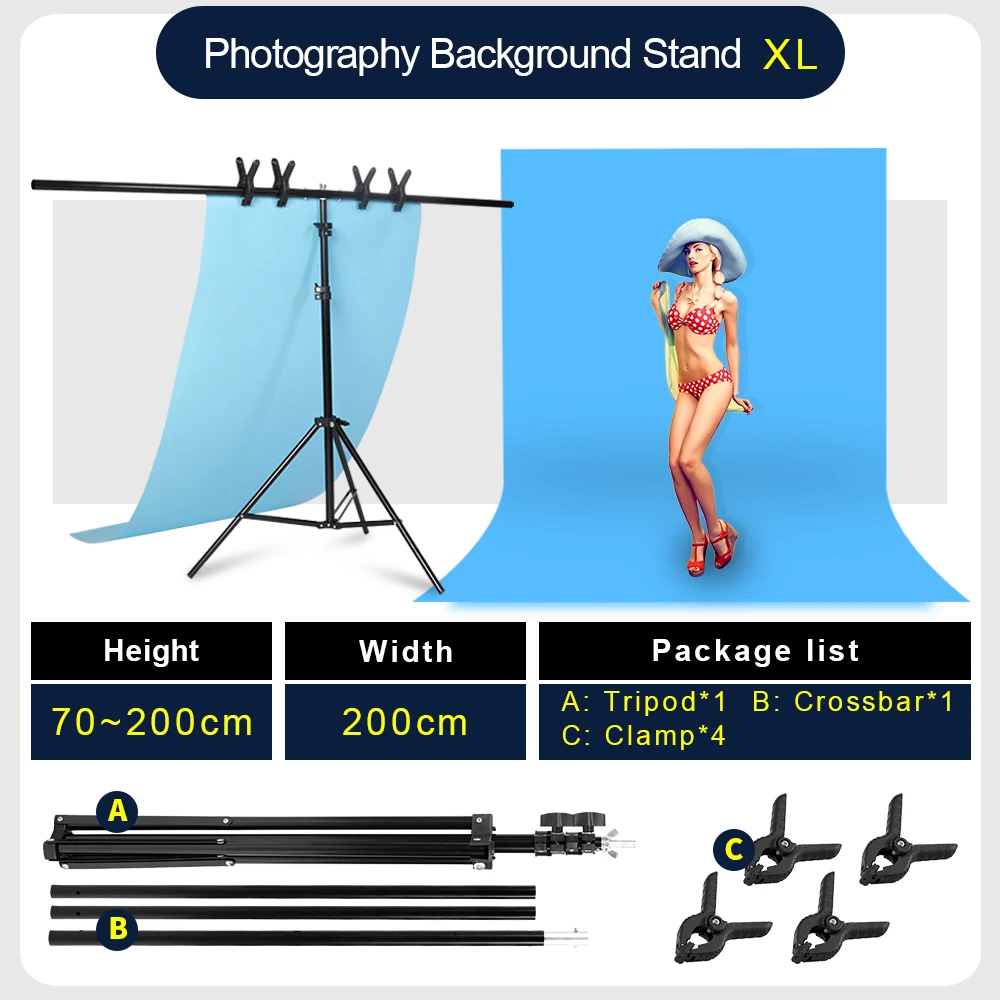 Профессиональная фотография фото Фон Стенд T-shape фоновая рамка поддержка системы подставки с зажимами для видео студии - Цвет: Сиренево-синего цвета
