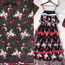 Горячая Тяжелая промышленная ткань вышивка кружевная ткань высокое качество одежды DIY трехмерная вышивка ткань