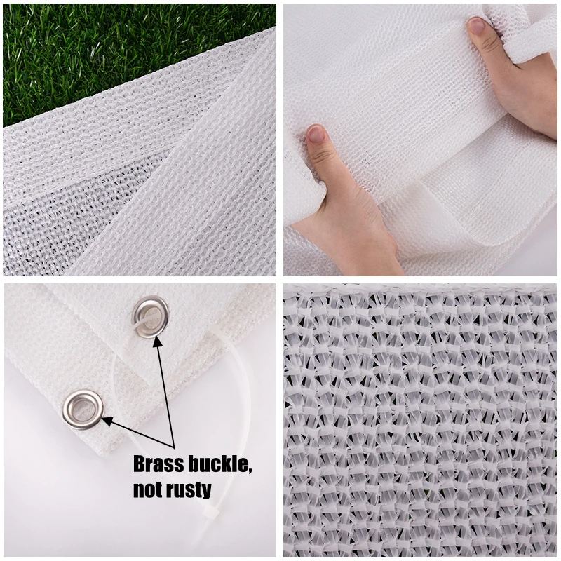 

Custom size 3pcs 0.77m * 2.35m White Anti-UV HDPE Sunshade Net Shading Cloth Without Holes