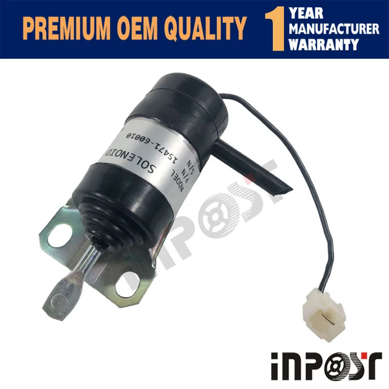 In Stock Stop Solenoid Valve 15471-60010 12V For Kubota 052600-100, 052600-1000