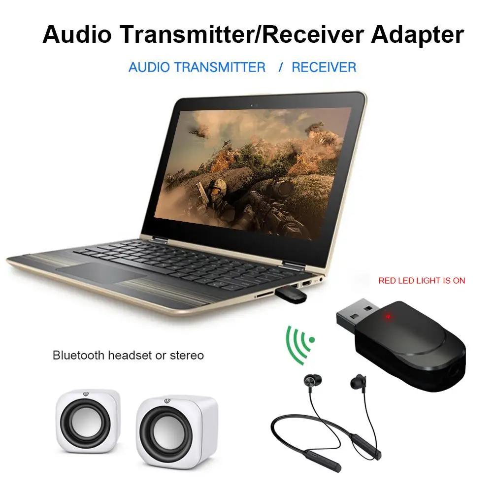 Аудио Bluetooth 5,0 передатчик приемник 2 в 1 мини USB домашний автомобильный стерео звуковой адаптер для пк тв наушники