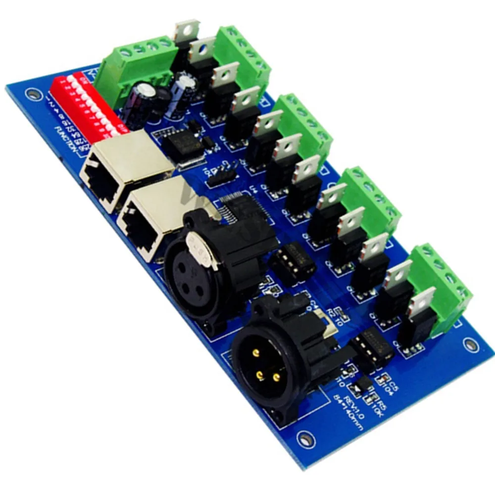 12 CH 12 Channel DMX512 Decoder 4 Groups Each Channel Max 3A RGB Output with(XLR RJ45) RGB Controller DC12-24V
