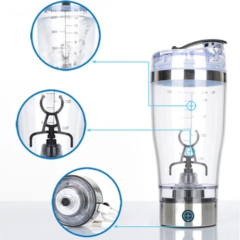 

Electric Powder Water Bottle Shaker Coffee Mixing Cups Rechargeable Protein Storage Container USB Charger Cable