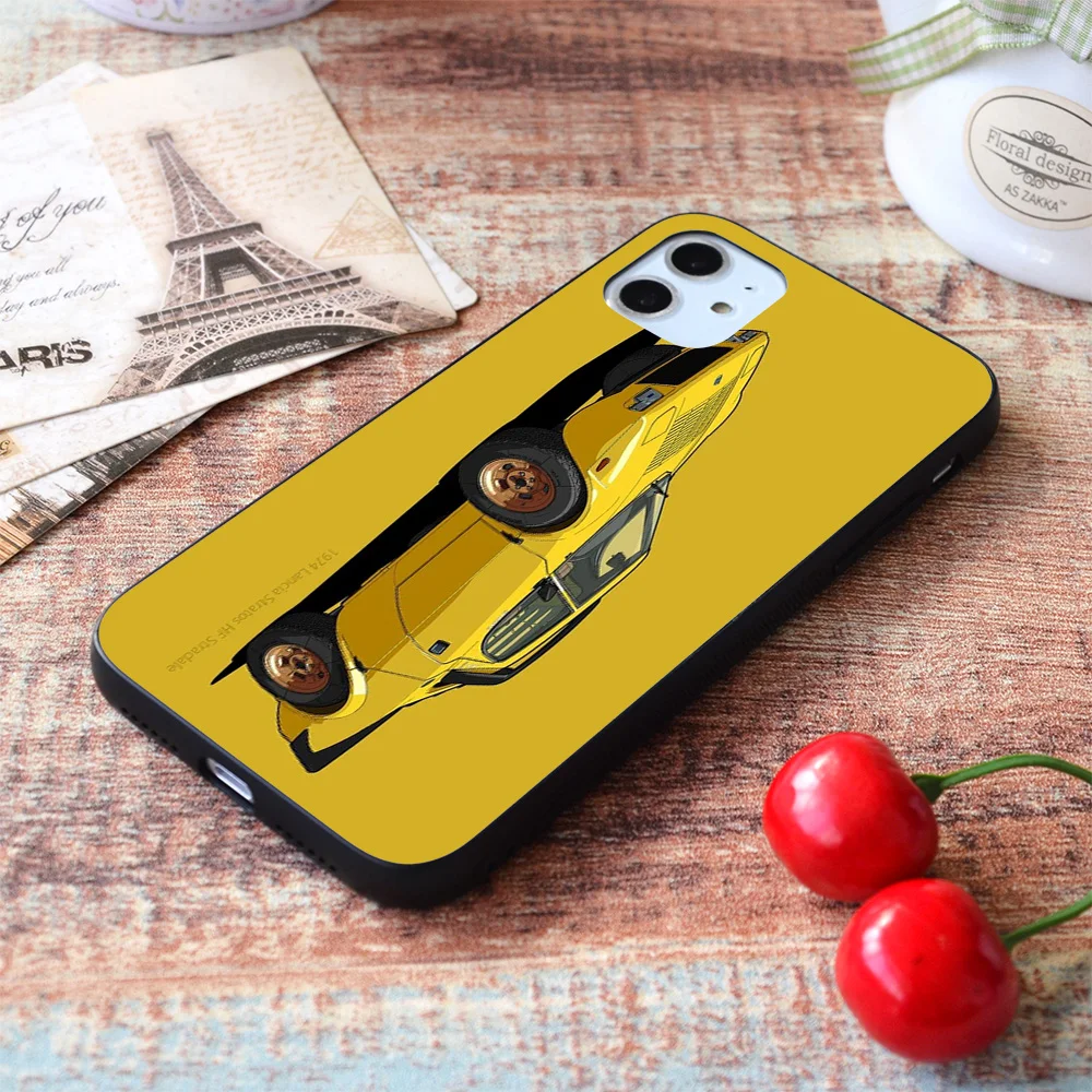Чехол для iPhone Lancia Stratos HF Stradale Giallo Fly Soft TPU Border Apple | Мобильные телефоны и аксессуары